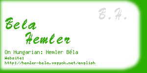 bela hemler business card